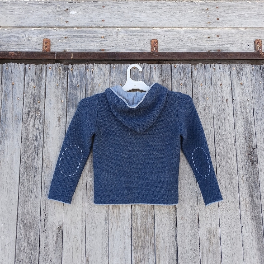 H. Moser Salzburg Wool‎ Blend Blue Sweater Cardigan Size 116 (5/6 Years) Zip - Picture 4 of 6